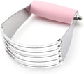 Spring Chef Medium Size Dough Blender For Baking, Stainless Steel Dough Cutter Tool, Manual Pastry Cutter Tool with Sharp & Thick Blades, Dishwasher Safe Pastry Blender for Easy Mixing - Pink Lemonade