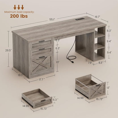 SEDETA 55.1" Executive Computer Desk - Image 2
