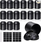 15 Pieces Tea Canisters 8 oz Round Tin Can Containers with Sealed Double Lids for Loose Leaf Tea,Coffee, Sugar, Candy, Spices Storage(Black)