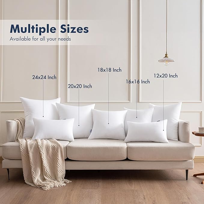 MIULEE 22x22 Throw Pillows Inserts 4 Pack, Decorative Pillows - Image 5