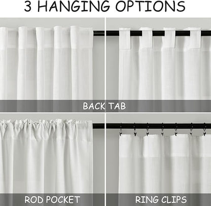 Off White Curtain 102 inches Long 2 Panels Set - Image 3