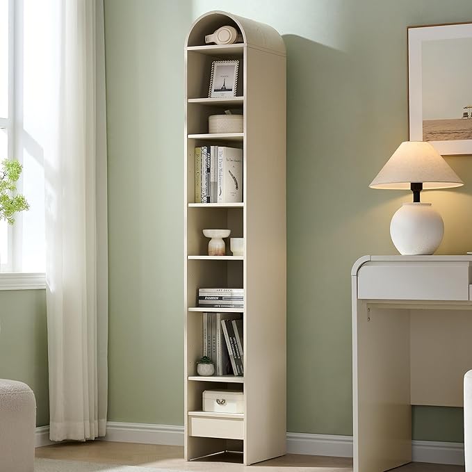 IFGET 67" Tall Arched Bookshelf, 8 Tiers Arch Bookcase by IFGETEnrichYourLivingSpace