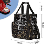coffee cups beans bread Coffee Maker Carring Bag Travel Carrying Storage Tote Bag Compatible with Keurig K-Mini or K-Mini Plus Portable Single Serve Coffee Brewer Case with Pockets for K-cup Pods
