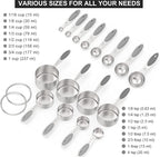 Measuring Cups & Spoons Set of 16, Wildone Stainless Steel Measuring Cups and Measuring Spoons with Gray Silicone Handle, Including 8 Nesting Cups, 8 Spoons, for Dry and Liquid Ingredient