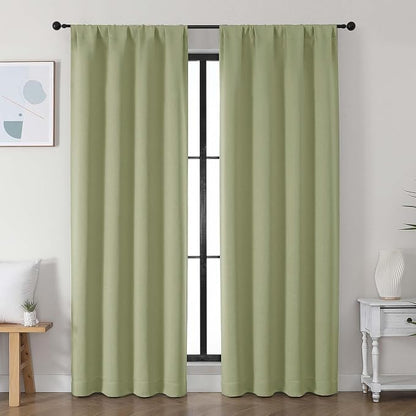 Simplebrand Ava Sage Green Blackout Curtains by Simplebrand