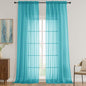 Turquoise Sheer Curtains 120 Inches Long 2 Panels Set, 59 Inch Extra Wide Soft by OVZME