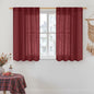 Red Linen Curtains 40 Inch Length by LAMIT