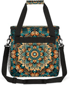 mandala flower beautiful Coffee Maker Carring Bag Travel Carrying Storage Tote Bag Compatible with Keurig K-Mini or K-Mini Plus Portable Single Serve Coffee Brewer Case with Pockets for K-cup Pods