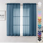 Dusty Blue Sheer Curtains 63 Inch Length 2 Panels, Light Filtering Voile by Lecloud