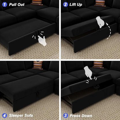 Belffin Modular Sectional Sleeper Sofa Bed - Image 7