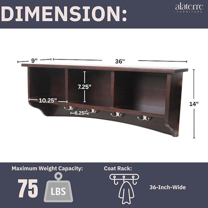 Shaker Cottage Wall-Mounted Coat Rack - Image 3