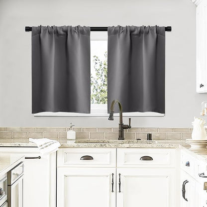 NICETOWN Short Curtains, Home Decoration Thermal Insulated Rod Pocket Blackout by NICETOWN