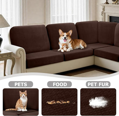 Arfntevss Sectional Couch Covers L Shape Couch Cushion Covers Slipcovers Fitted - Image 6