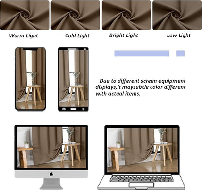 Simplebrand Ava Brown Blackout Curtains - Image 9