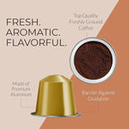 Camilla’s Heritage - Intensity 8 Flavored Espresso Coffee Variety Pack (Caribbean Spice, Cinnamon, Hazelnut, Chocolate, Caramel & Vanilla Espresso Cups) 60 Coffee Pods