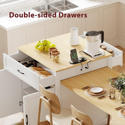 Kitchen Island with Extendable Dining Table - Image 8