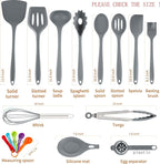 18 Pcs Cooking Utensils Set, Kitchen Utensils Set with Utensil Holder, 446°F Heat Resistant Silicone Spatula Set, Kitchen Gadgets Tools Set for Nonstick Cookware BPA FREE