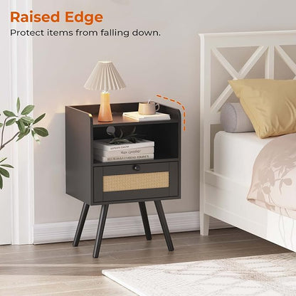 SUPERJARE Nightstands with Charging Station, Bedside Table Set of 2 with PE - Image 4