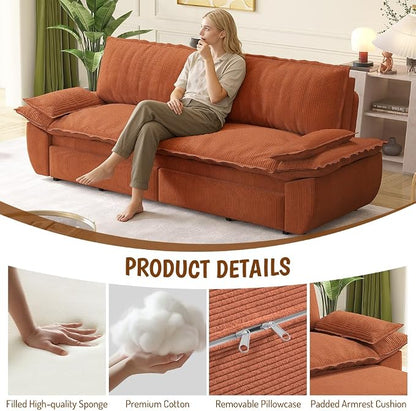 73.2" Sofa Bed Queen, 3-in-1 Pull Out Sofa Bed - Image 6