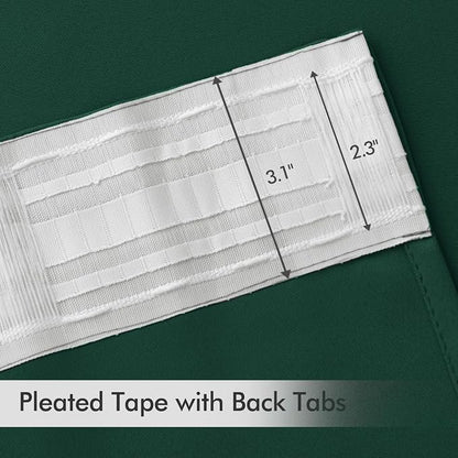 MIULEE Christmas Hunter Green Back Tab Blackout Curtains 52"x108" 2 Panels | - Image 4