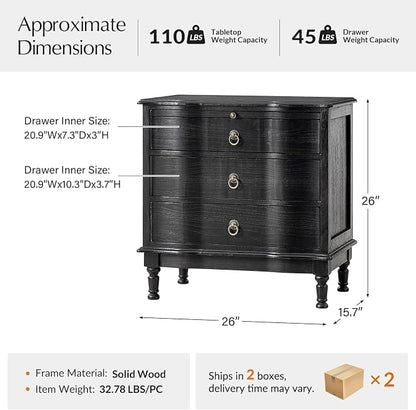 HULALA HOME Solid Wood End Table Set of 2 - Image 2