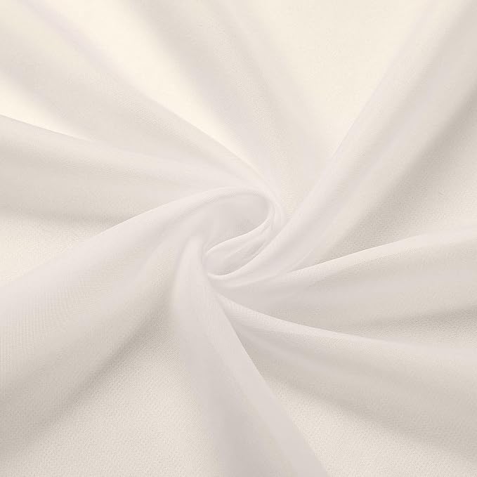 Cream Valances for Windows, Cream Sheer Curtains 14 Inch Length 2 Pack Kitchen - Image 9