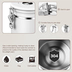 ShanSon Coffee Canister Airtight Coffee Container Stainless Steel Coffee Bean Storage Container with Scoop Coffee Canister for Beans Grounds Sugar Flour Tea Cereal,22OZ, White