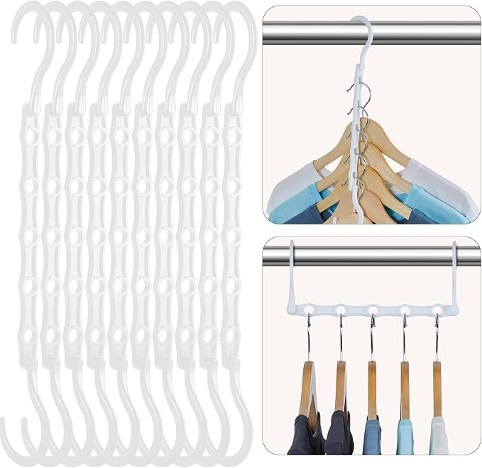 HOUSE DAY White Magic Space Saving Hangers, Premium Smart Hanger Hooks by HOUSEDAY
