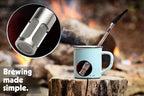 JoGo - The Original Coffee and Tea Brewing Straw - Portable Coffee Maker - Stainless Steel Single Serve Strainer - Filter Function for Hot & Cold Brew - Yerba Mate Straw for Loose Leaf Teas & Coffee
