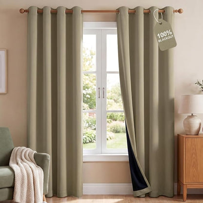 NICETOWN 100% Blackout Curtain Panels 84 inch Long by NICETOWN