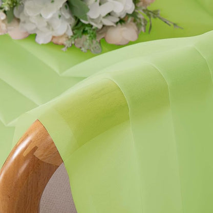 Short Lime Sheer Curtains 30 Inch Length 2 Panels Set, Kitchen Curtains Tiers - Image 6
