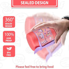 10oz Soup Thermo for Hot Food Kids,Lunch Thermo Kids Food Jar with Spoon Hot Insulated Food Containers,Leak Proof Stainless Steel Wide Mouth Lunch Food Thermo Jar for School(Pink-Unique Horse)