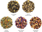 Tea Forte Mariposa Presentation Box Tea Gift Sampler, 20 Count, 2 of Each Variety Individually Wrapped Handcrafted Pyramid Infuser Bags