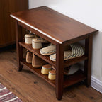 XKZG Storage Bench Wooden Shoe Rack Bench Rustic Solid Wood Entryway Bench (Brown,23.6")