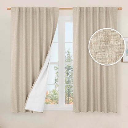 100% Blackout Linen Window Curtains by LAMIT