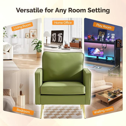 VINGLI Modern PU Leather Accent Chairs Set of 2, Single Sofa Chair - Image 8