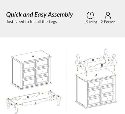 HULALA HOME 3-Drawer Nightstand - Image 6