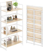 No Assembly Folding Bookshelf, 4 Tiers Collapsible Book Shelf by THKKYHomeOfficeFurniture