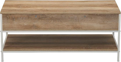 Household Essentials Coastal Oak Woven Front Coffee Table - Image 9