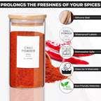 12 Pcs Glass Spice Jars With Bamboo Airtight Lids, 8oz Thicken(2.4mm) Spice Containers With 148 Minimalist Preprinted Waterproof Spice Labels, Kitchen Empty Small Storage Jars For Seasoning, Herb