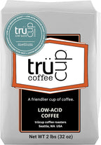trücup Low Acid Coffee, Ground Coffee Medium Roast - Drip Grind 2 LB, Natural Water&Steam Process 60% Less Acid, Smooth Flavor, Stomach-Friendly Rich in Antioxidants