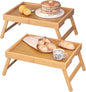 Fibogollo 2 Pack Bamboo Bed Tray Table by Fibogollo