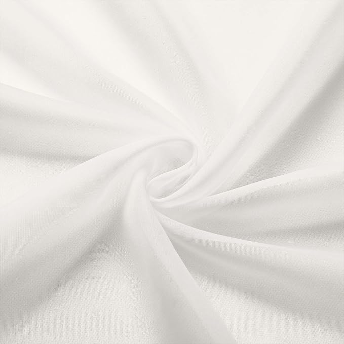 Ivory Valances for Windows, Ivory Sheer Curtains 14 Inch Length 2 Pack Kitchen - Image 9