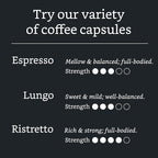 Amazon Brand - Solimo Lungo Capsules, Compatible with Nespresso Original Brewers, Medium Roast, 50 Count (Pack of 1)