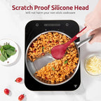600ºF Heat Resistant Silicone Spoons: U-Taste 13.3in Solid & Slotted Kitchen Cooking Spoon, Nonstick Long Rubber Utensil, Sturdy for Mixing, Serving, Stirring, Frying, Draining (Red, 2PCS)