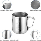 4 Pcs Stainless Steel Espresso Milk Frothing Pitcher Set with Latte Art Pen, 12 oz Milk Frother Cup, Frothing Cup for Cappuccino, Latte, Home & Cafe Use