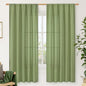72 inch Length Green Semi Sheer Linen Curtains by LAMIT