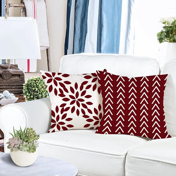 YCOLL Christmas Pillow Covers 20x20 Set of 4, Modern Sofa Throw Pillow Cover - Image 3
