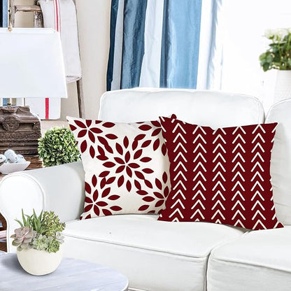 YCOLL Christmas Pillow Covers 22x22 Set of 4, Modern Sofa Throw Pillow Cover - Image 3