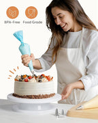 Kootek 71PCs Cake Decorating Kit, Baking Supplies Tools - Includes Cake Stand Turntable, 12 Icing Piping Tips, 2 Frosting Spatulas, 3 Scrapers, 50+2 Piping Bags, Coupler, Video Tutorial, Booklet